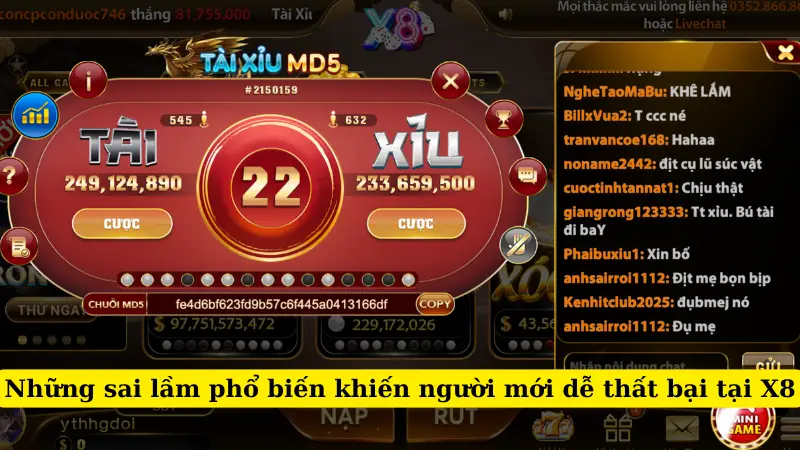 Những sai lầm phổ biến khiến người mới dễ thất bại tại X8